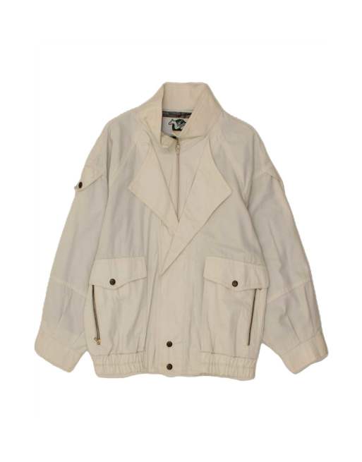 Vintage Bomber Jacket UK 40 Large In White