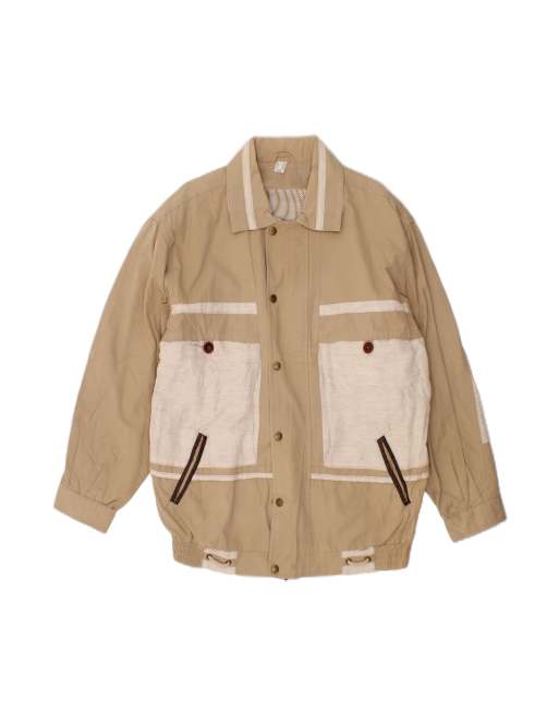 Vintage Bomber Jacket UK 42 XL In Beige Colourblock