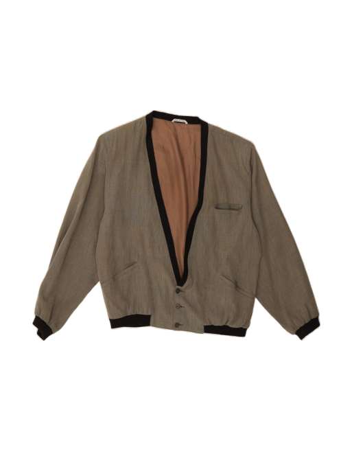 Vintage Bomber Jacket UK 42 XL In Beige