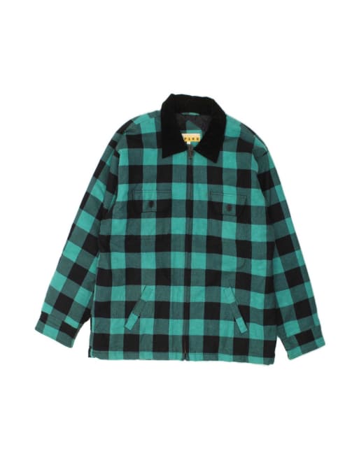 Vintage Bomber Jacket UK 44 2XL In Blue Gingham