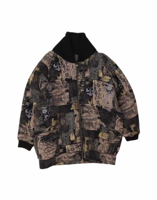 Vintage Bomber Jacket UK 44 2XL In Multicoloured Patchwork