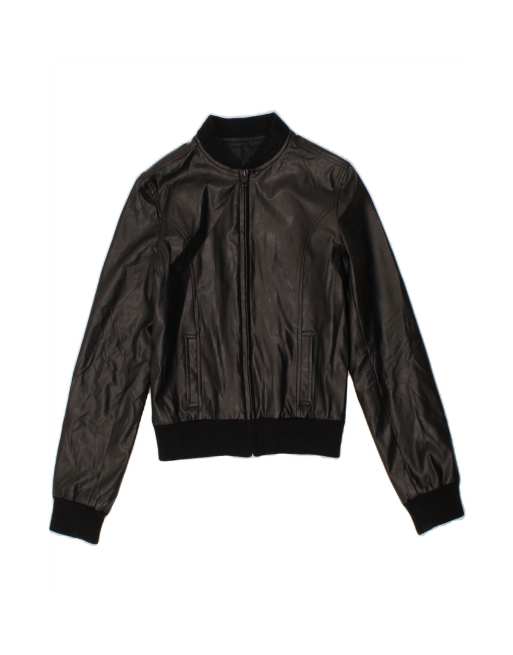 Vintage Bomber Jacket UK 8 Small In Black