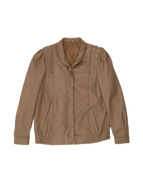 Vintage Bomber Leather Jacket EU 38 Medium In Brown - view 1