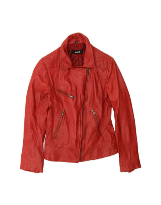 Vintage Bomber Leather Jacket It 38 XS In Red