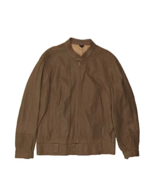 Vintage Bomber Leather Jacket UK 38 Medium In Brown