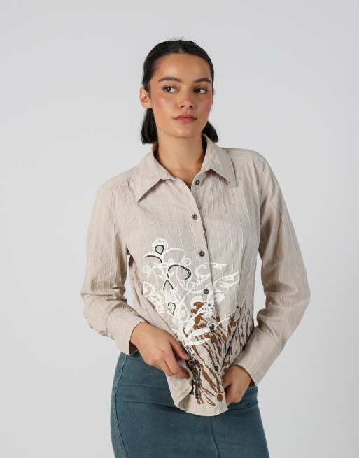 Vintage Bonita L shirt in beige, 1 of 4