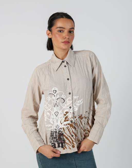 Vintage Bonita L shirt in beige, 3 of 4