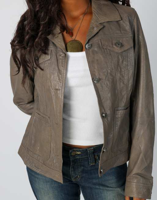 Vintage Bonita M leather jacket in grey, 4 of 4
