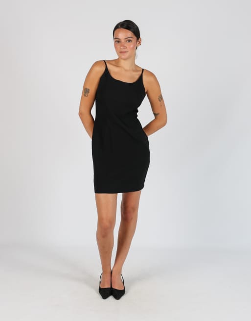 Vintage Borgofiori S woven midi dress in black