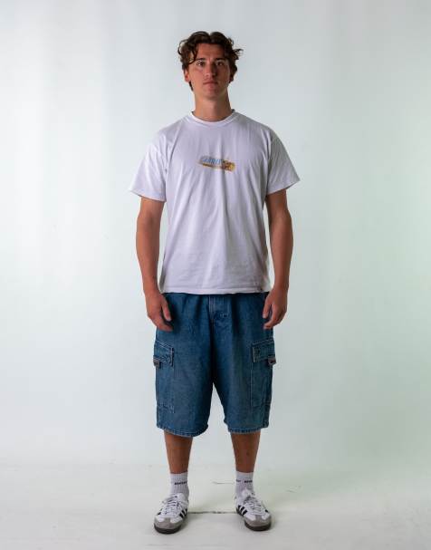 Vintage  BOSS Cargo 38" Denim Hip Hop Jorts Shorts Blue - view 1