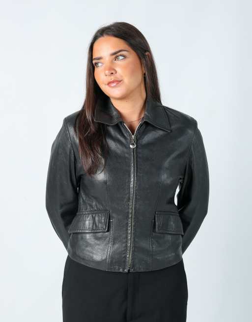 Vintage Braschi 1931 14 leather jacket in black