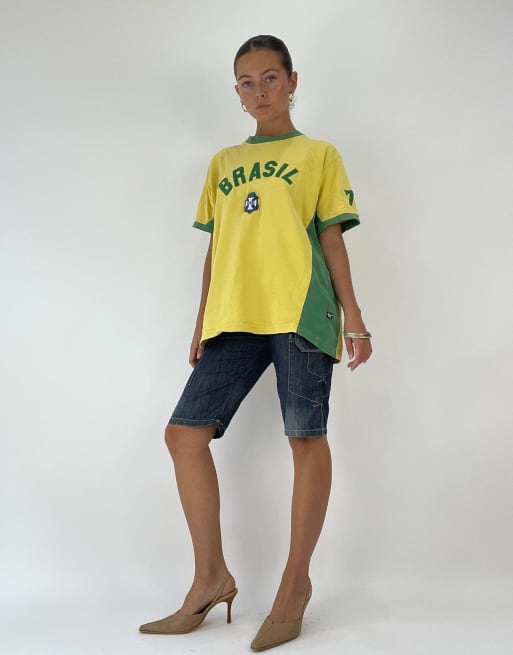 Vintage Brasil sports top in yellow and green