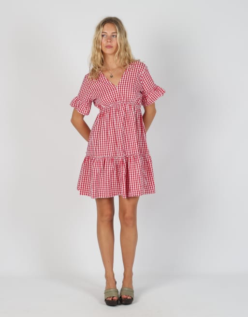 Vintage Brend M woven midi dress in red