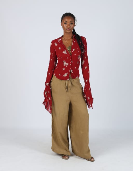 Vintage Brigatti S woven trousers in brown