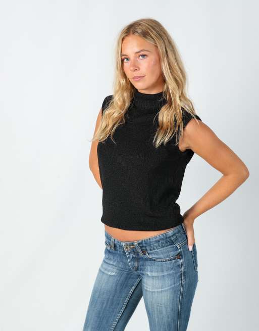 Vintage Broadway M woven top in black