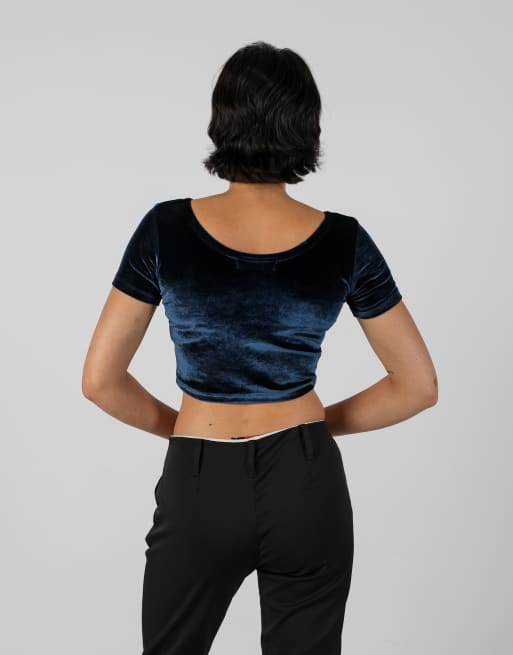 Vintage Brompton Road XS woven top in blue, 2 of 4