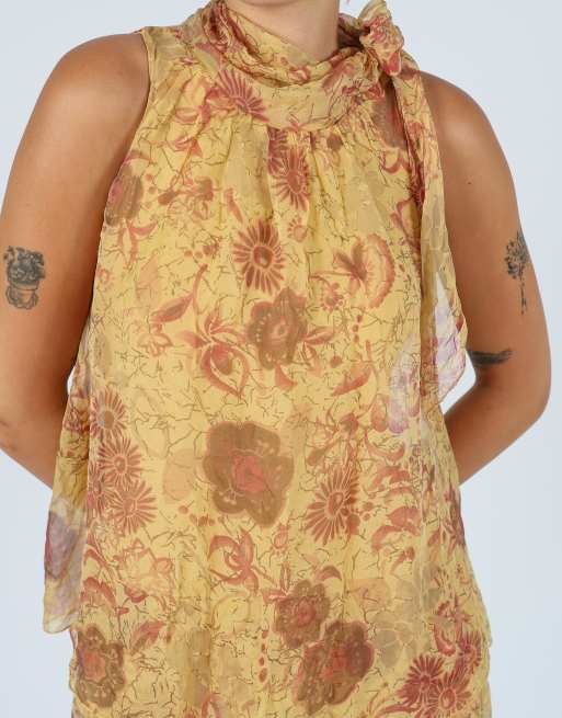 Vintage btween S woven mini dress in yellow, 4 of 4