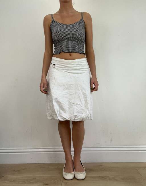 Vintage bubble style midi skirt in white, 4 of 4