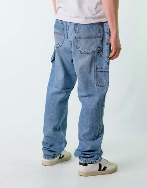 Vintage Bulls Eye 36x32 Denim Carpenter Baggy Jeans Blue