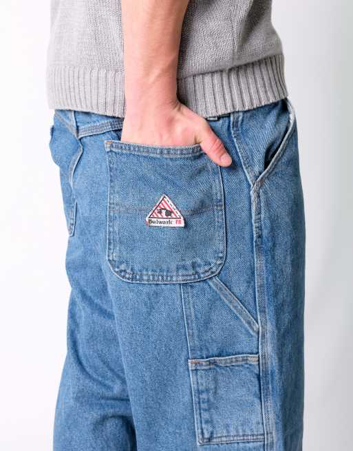 Vintage Bulwark FR 36x32 Denim Carpenter Baggy Jeans Blue