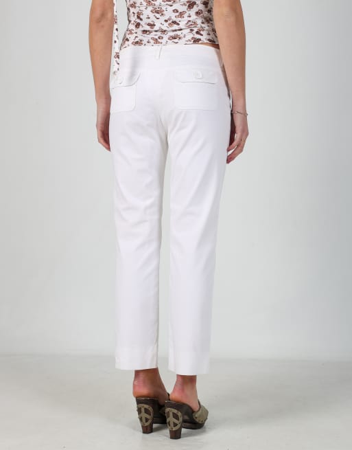 Vintage Burberry 10 woven trousers in ivory, 2 of 4