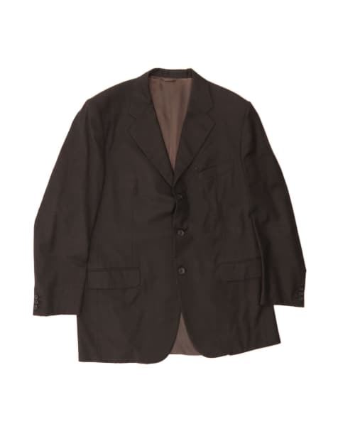 Vintage Burberry 3 Button Blazer Jacket It 56 3XL In Grey Wool - view 1