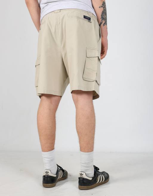 Vintage Burberry 38x18 canvas cargo shorts in tan, 5 of 6