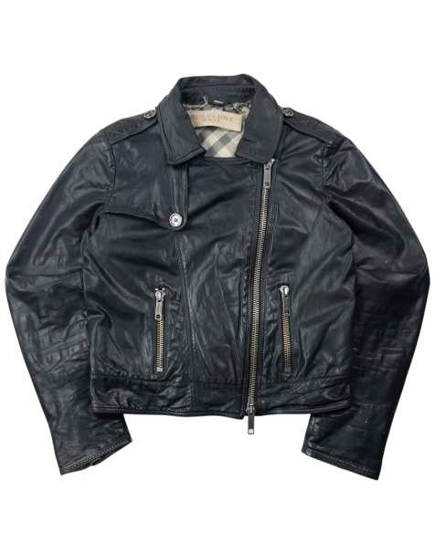 Vintage Burberry Brit Cropped Leather Jacket Size M - view 1