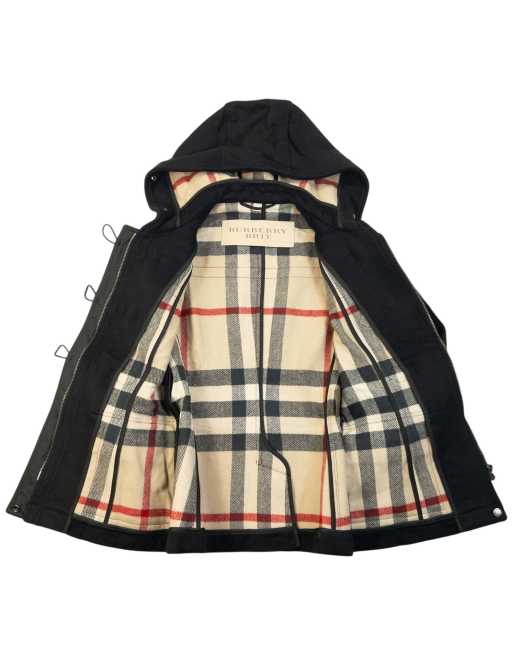 Vintage Burberry Brit Nova Check Lined Wool Duffle Jacket Size XS, 2 of 4
