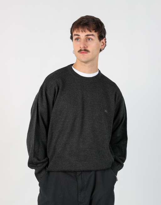 Vintage Burberry l knit sweatshirt in charcoal grey