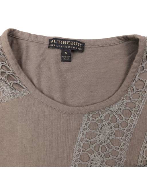 Vintage Burberry Lace Detail Long Sleeve T Shirt Size S, 3 of 4