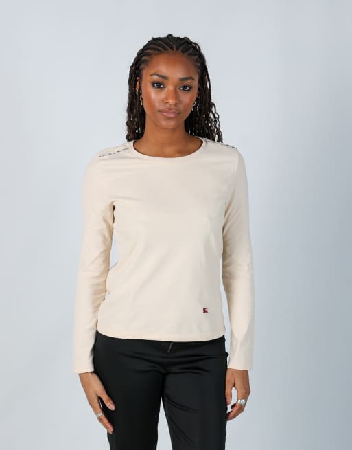 Vintage Burberry M long sleeve top in beige