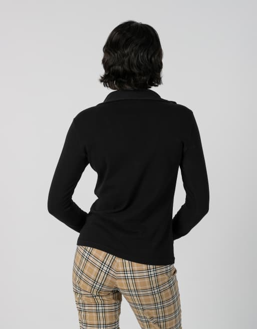 Vintage Burberry M long sleeve top in black, 2 of 4
