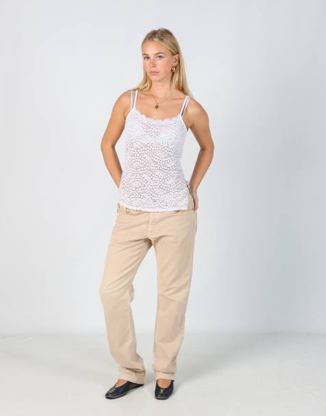 Vintage Burberry M straight jeans in beige - view 1