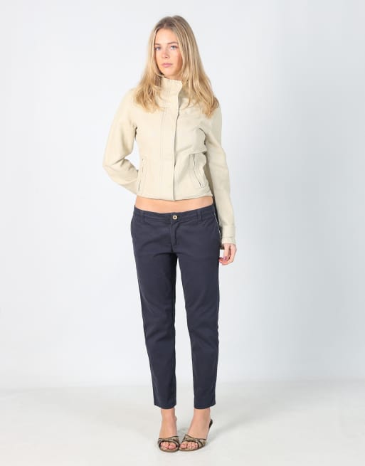 Vintage Burberry M woven trousers in navy blue