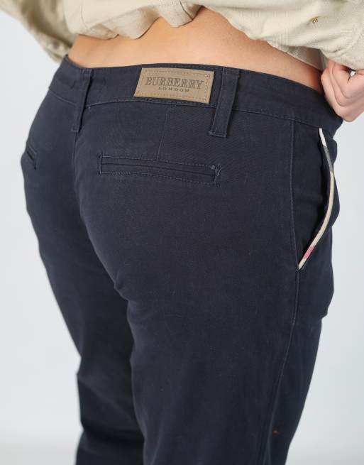 Vintage Burberry M woven trousers in navy blue, 4 of 4