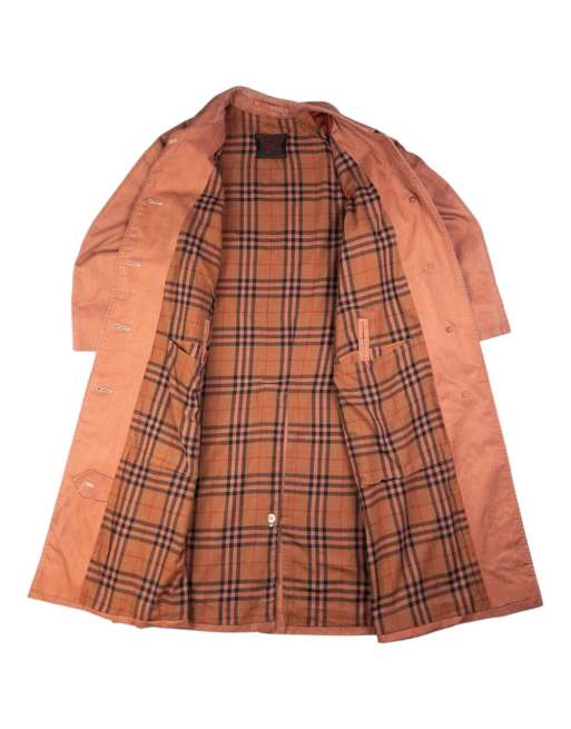 Vintage Burberry nova check lined trench coat size xl in red, 2 of 4