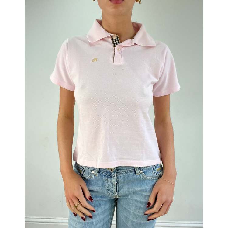 トップス Burberry 90s polo tee Vintage 90s Thomas Burberry Collar Polos Tee Embroidery Logo