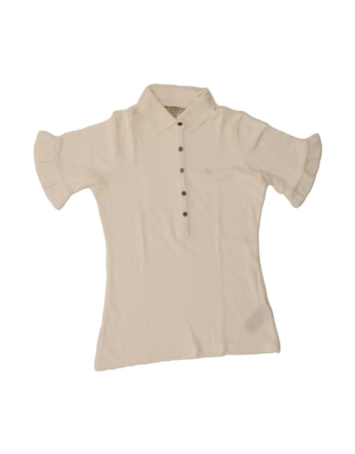 Vintage Burberry Polo Shirt UK 14 Large In White