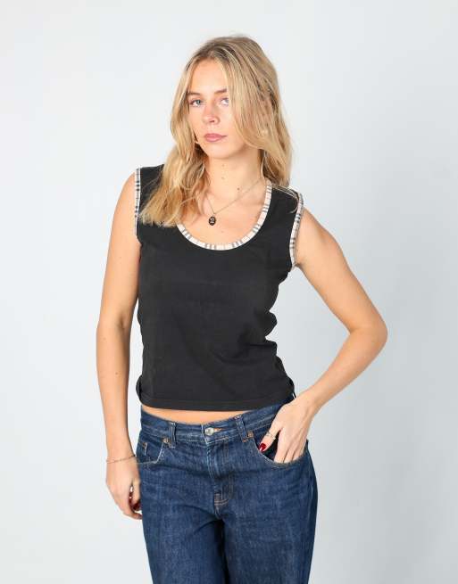 Vintage Burberry S baby tee in black