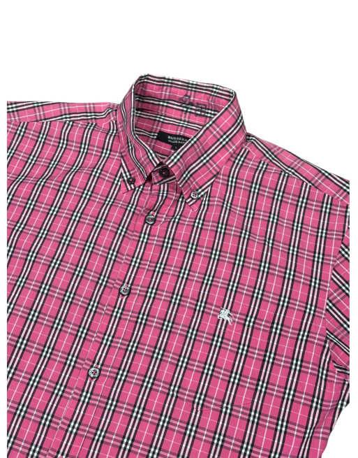 Vintage Burberry Short Sleeve Button-up Shirt in Pink, 2 of 4