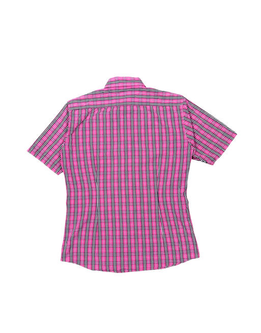 Vintage Burberry Short Sleeve Button-up Shirt in Pink, 3 of 4