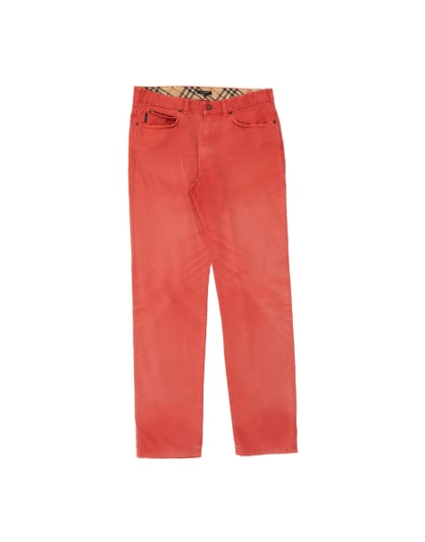 Vintage Burberry Straight Casual Trousers It 52 XL W34 L34 In Red - view 1