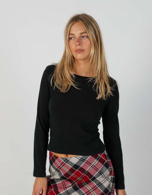 Vintage Burberry XS long sleeve top in black, 3 of 4