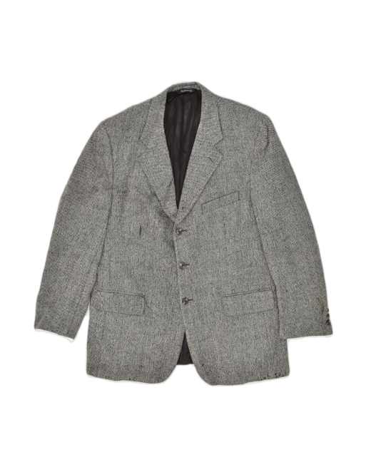 Vintage Burberrys 3 Button Blazer Jacket UK 42 XL In Grey Flecked Wool