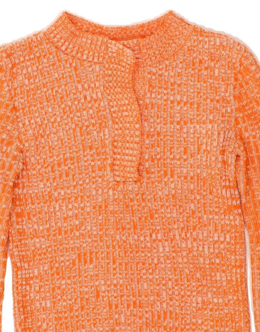 Vintage Button Neck Jumper Sweater EU 36 Small In Yellow Flecked, 3 of 4