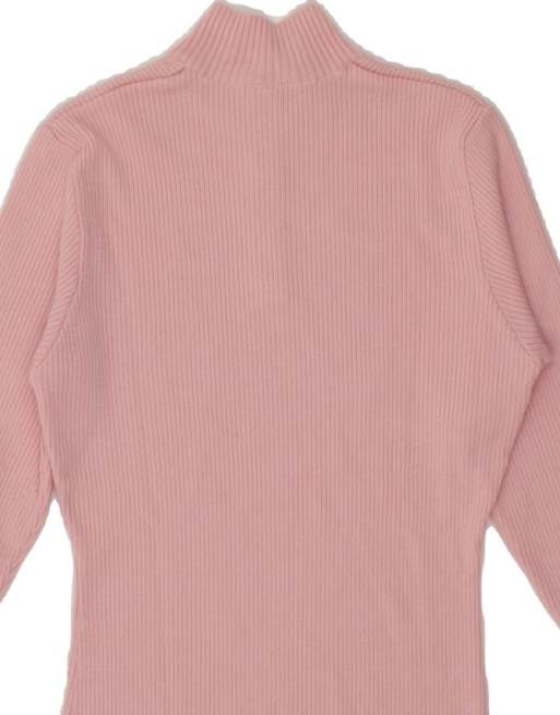 Vintage Button Neck Jumper Sweater UK 6 XS In Pink, 4 of 4