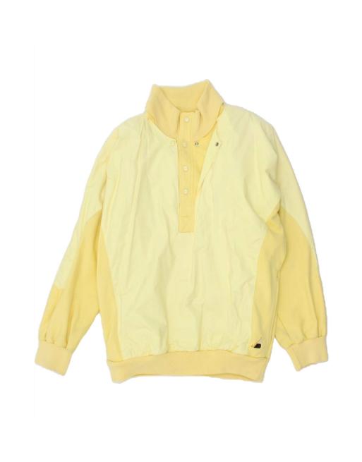 Vintage Button Neck Sweatshirt Jumper It 54 XL In Yellow