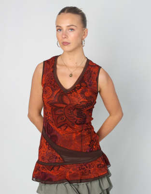 Vintage cache cache S woven top in brown | ASOS