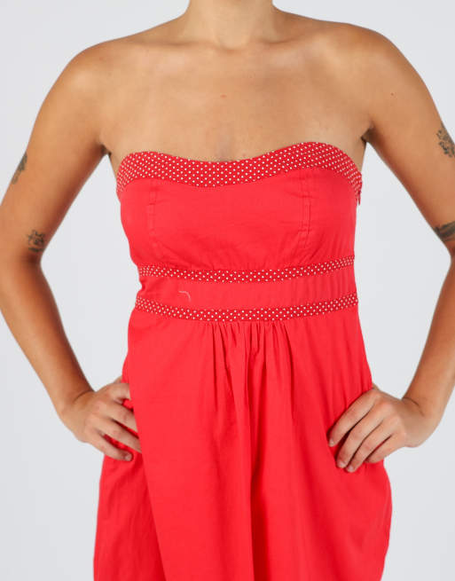 Vintage cache cache XS woven mini dress in red, 4 of 4